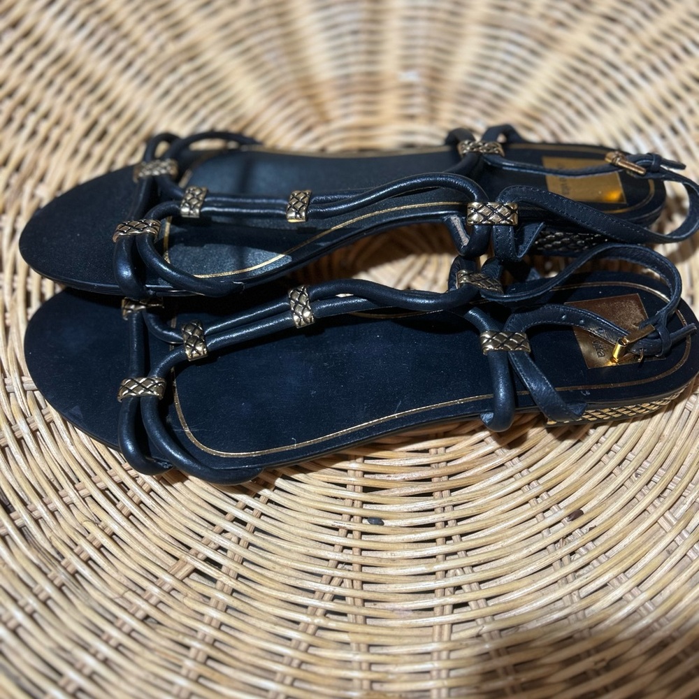 Dolce Vita Black and Gold Strappy Sandals - Picture 4 of 6